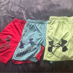 Lot of 3 under amour shorts boys youth large